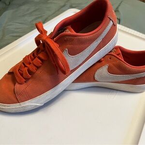 Nike Vibrant Orange and White Sneakers- Nike SB Blazer Low